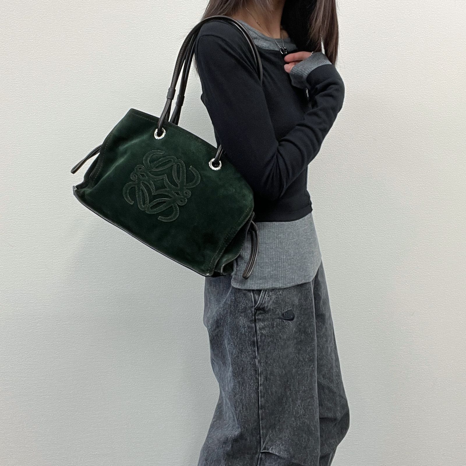 中古】LOEWE ロエベ アナグラム ハンドバッグ ショルダーバッグ 