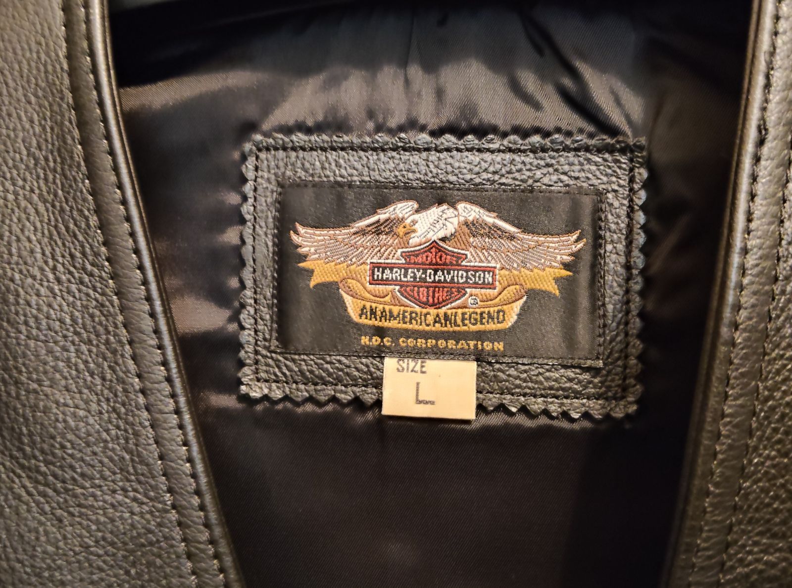 Harley-Davidson レザーベスト ブラック Lサイズ - メルカリ