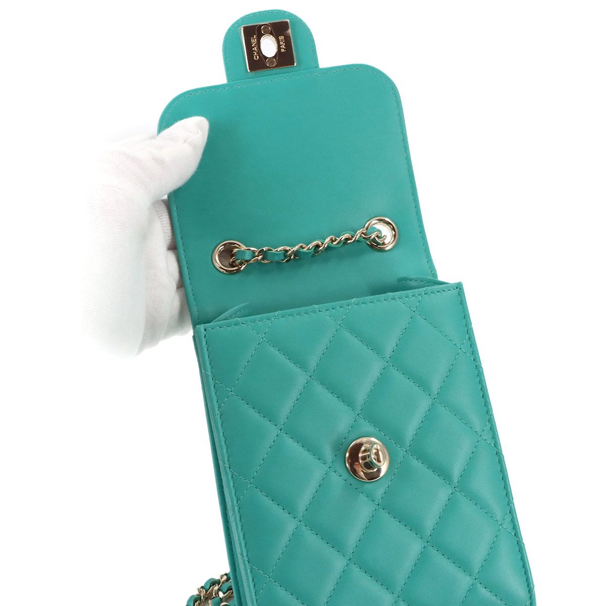 シャネル CHANEL マトラッセ 2WAY ショルダーバッグ バッグ レザー レディース グリーン系 A91272 【中古】 CHANEL - シャネル CHANEL マトラッセ 2WAY ショルダーバッグ バッグ