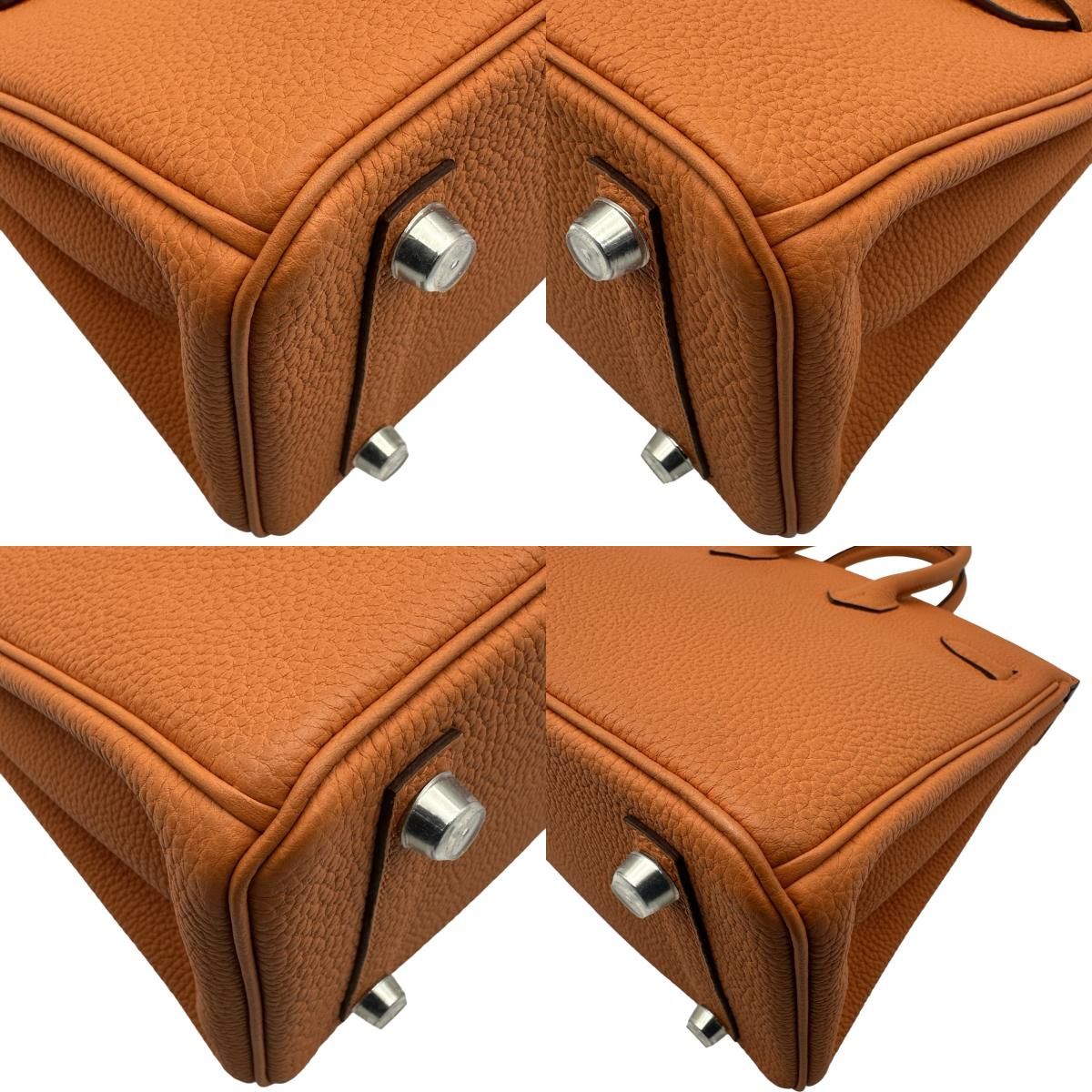 エルメス HERMES バーキン25 W刻 オレンジ シルバー金具 トゴ 