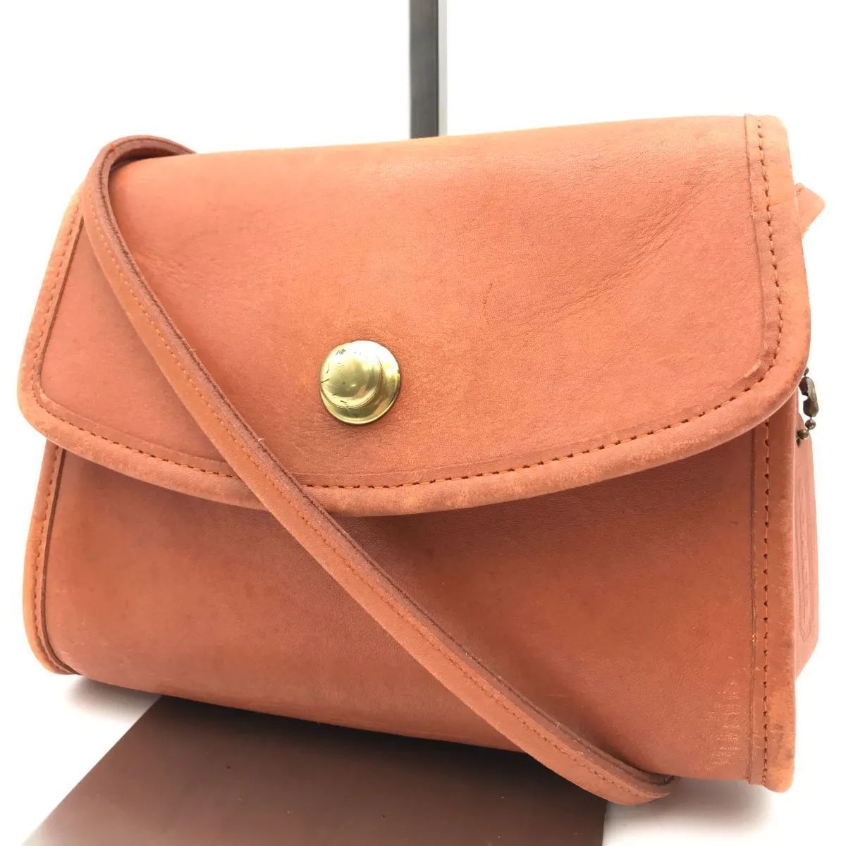 COACH オールドコーチ ミニショルダーバッグ レザー USA オレンジ 