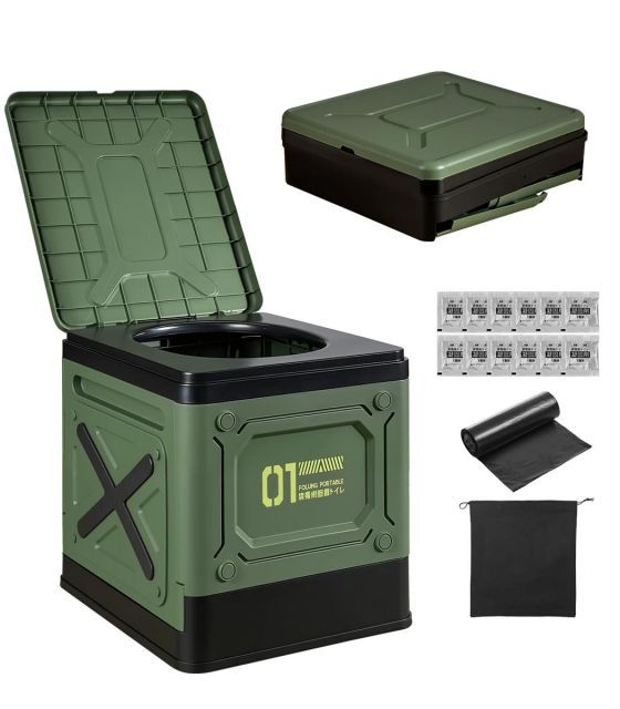 【送料無料】xieast 簡易トイレ 携帯トイレ【防災士監修】ポータブルトイレ 非常用トイレ 多用途 一台５役 防災トイレ 収納袋 排泄袋12枚付 凝固剤12個付 15年長期保管可能 地震/災害/アウトドア/台風/洪水/災害/断水/介護用