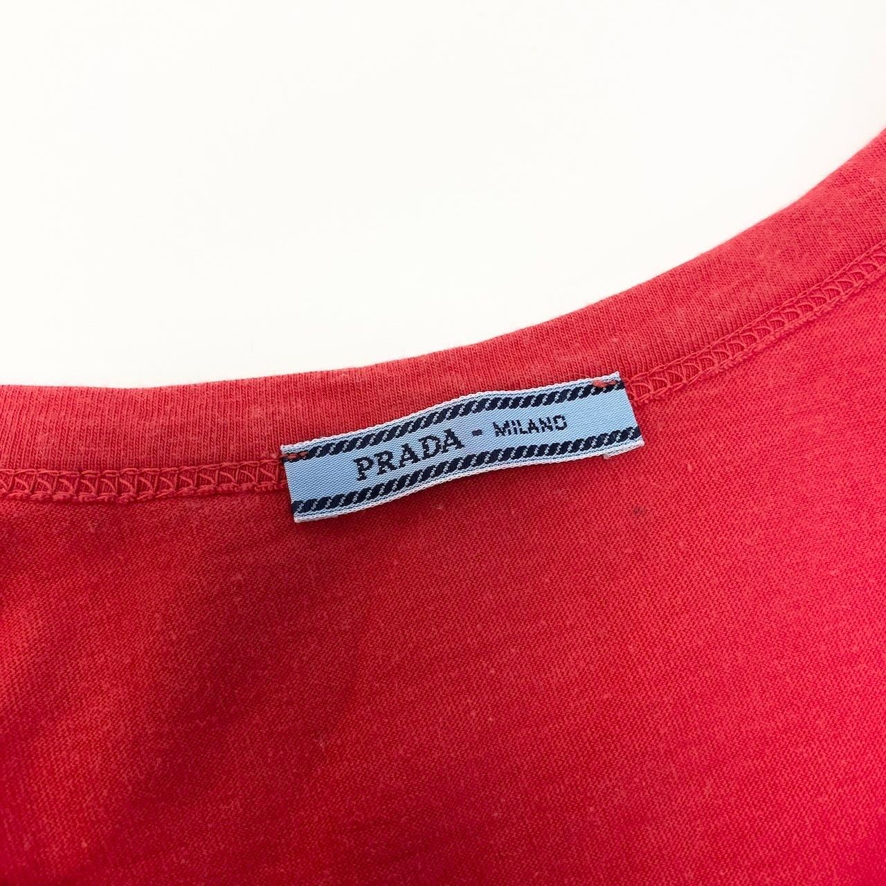 12d27 PRADA プラダ フロントロゴ カットソー クルーネック 半袖T 
