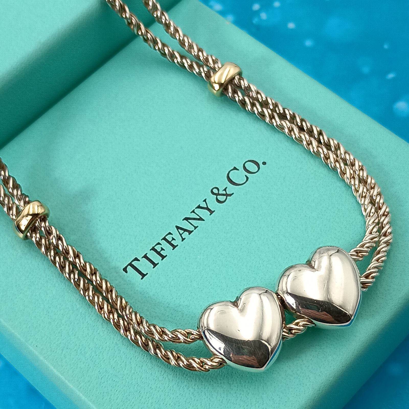 TIFFANY&Co. ティファニー ダブルロープ ハート コンビ ネックレス