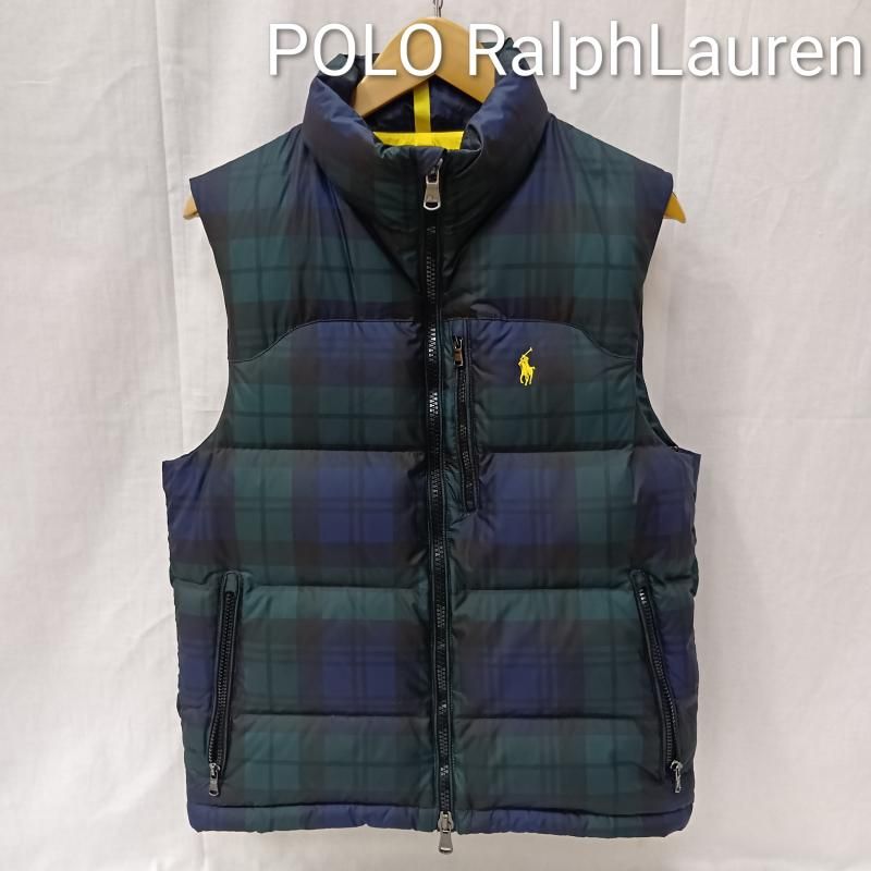 希少 Polo by Ralph Lauren ネイビー ダウンベスト チェック POLO RALPH LAUREN ポロラルフローレン ベスト チェック柄ダウンベスト