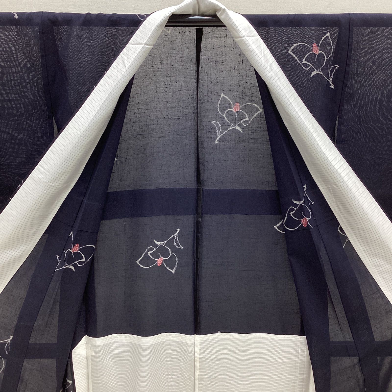中古品 夏着物 夏紬 紺色 紗 正絹 裄65.5 R745 - メルカリ