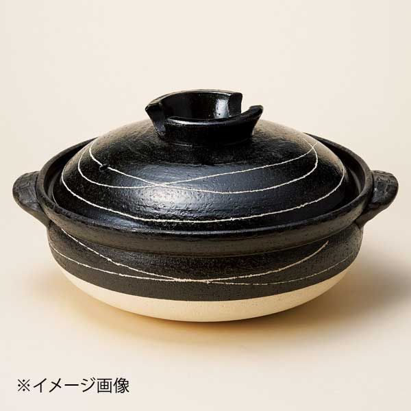 【新品】黒釉らせん7号鍋(萬古焼)
