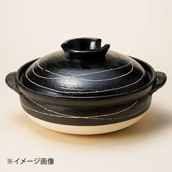 【新品】黒釉らせん6号鍋(萬古焼)