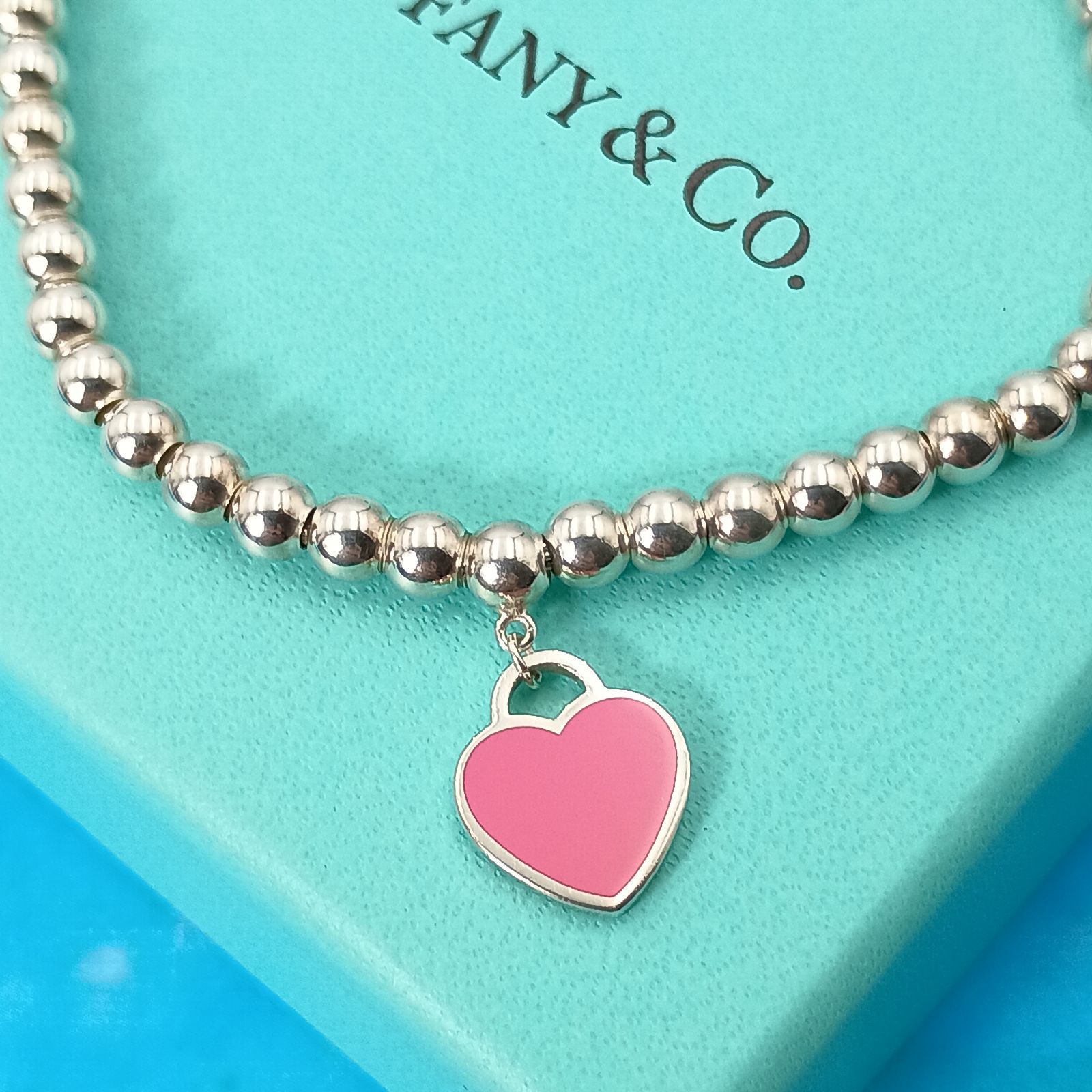 ✨美品✨ティファニー❤️リターントゥ ハート ボールチェーン ブレスレット ピンク TIFFANY&Co. ティファニー ボールチェーン ピンク ハート ブレスレット