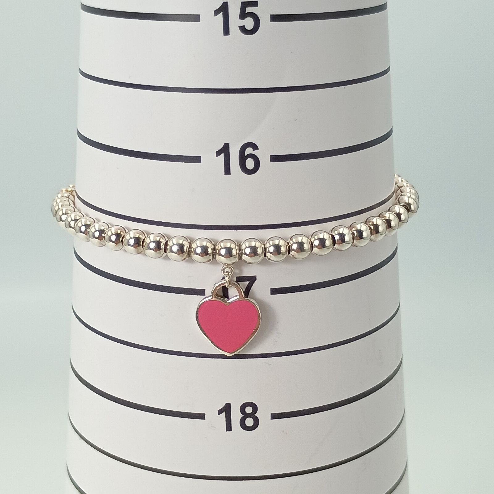 TIFFANY&Co. ティファニー ボールチェーン ピンク ハート ブレスレット
