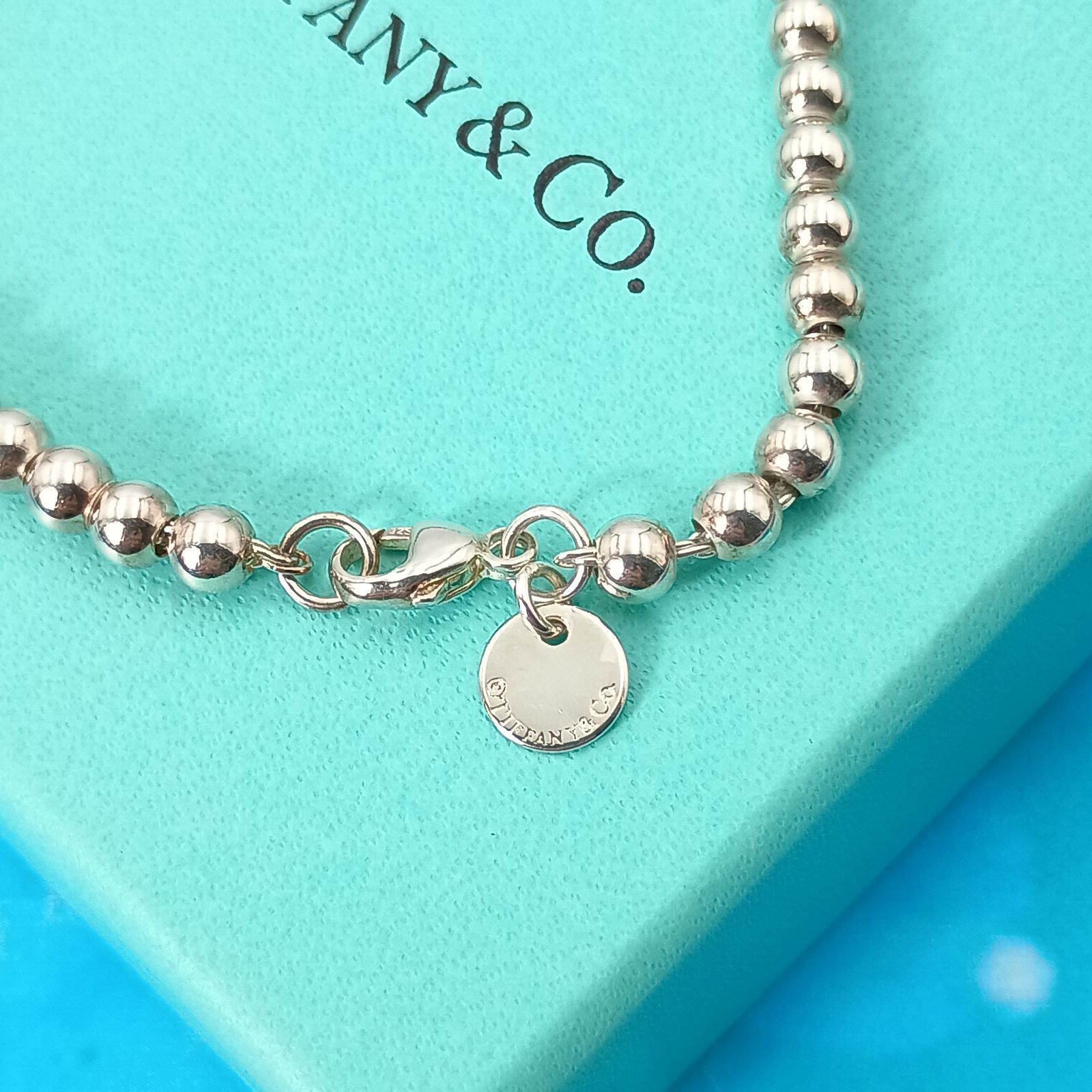 TIFFANY&Co. ティファニー ボールチェーン ピンク ハート ブレスレット