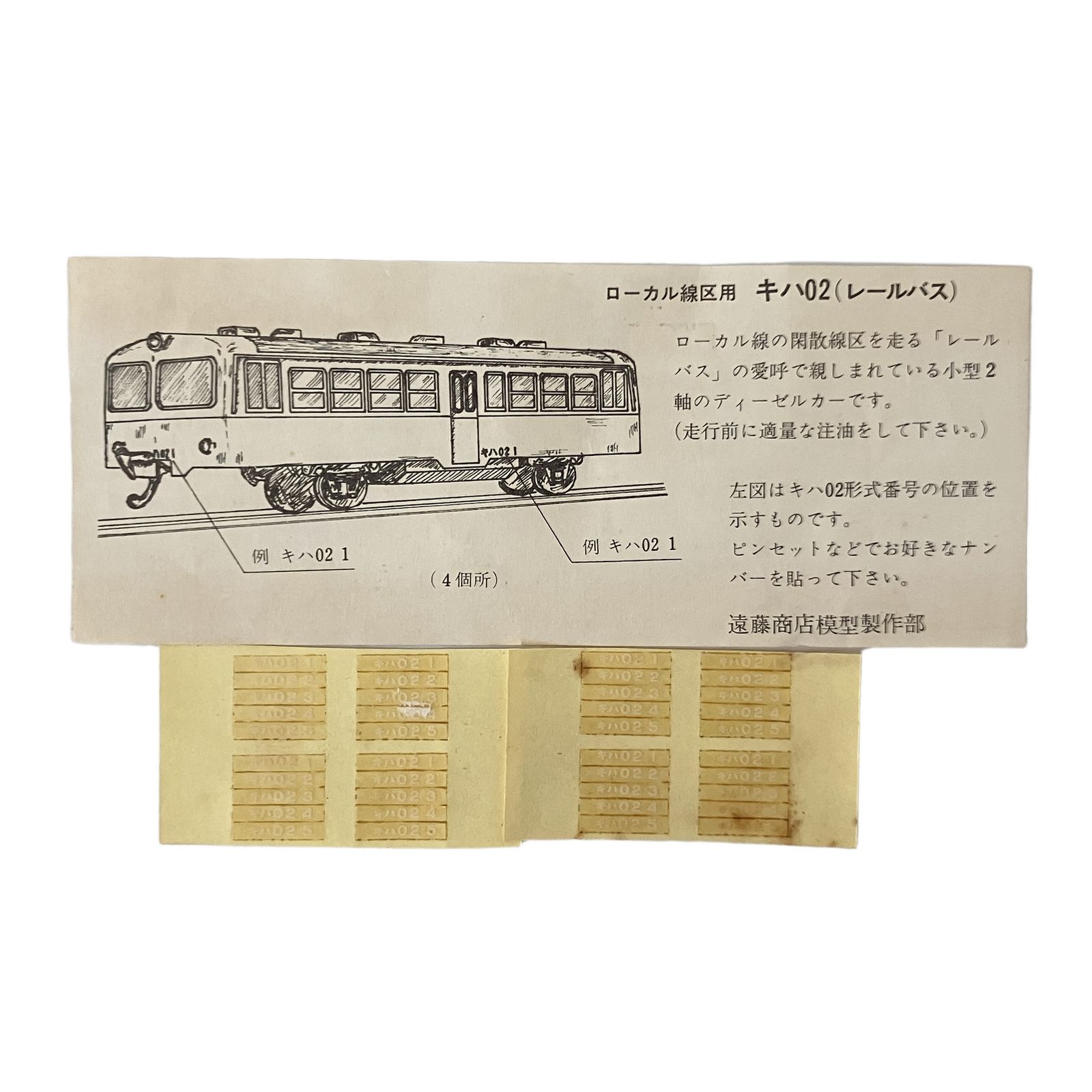 TER エンドウ HOゲージ キハ 02 トレーラー モーター車 鉄道模型 HO