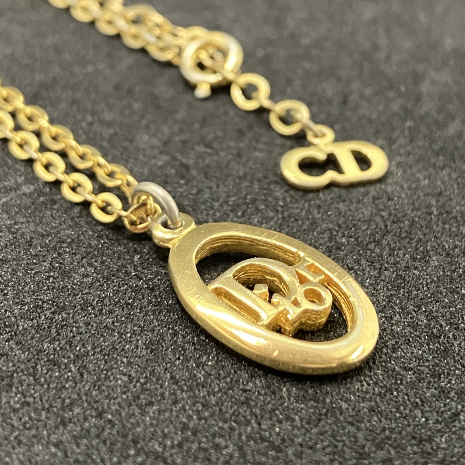Christian Dior ディオール ネックレス ロゴモチーフ ゴールド系 1887 