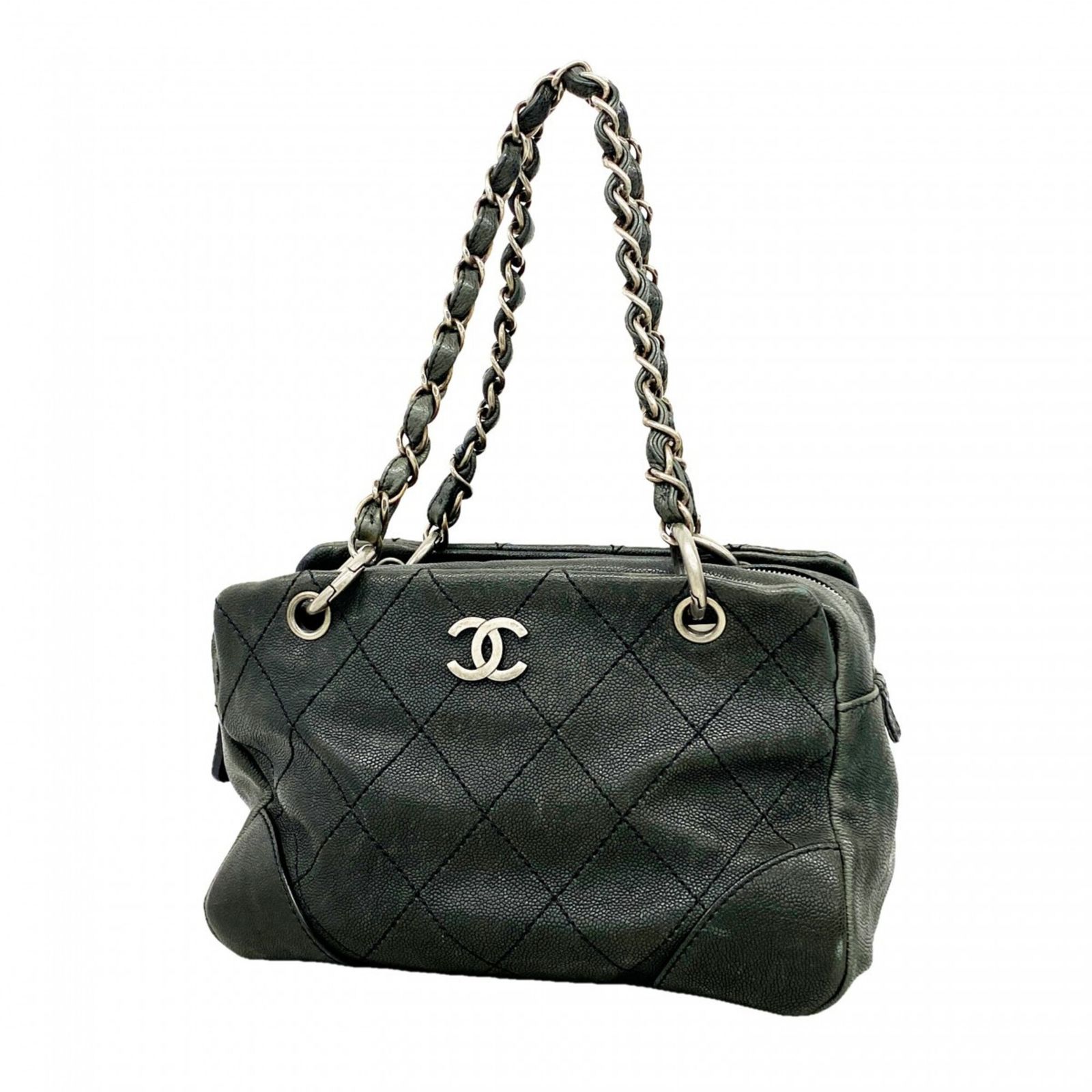 CHANEL シャネル ワイルドステッチ ハンドバッグ キャビアスキン ブラック シャネル(Chanel) シャネル ハンドバッグ ワイルドステッチ キャビア
