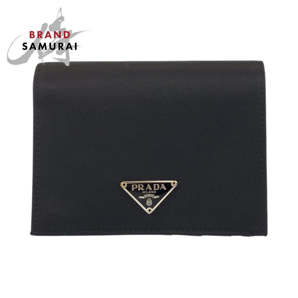 美品 PRADA プラダ テスート 三角ロゴプレート ブラック 黒 シルバー
