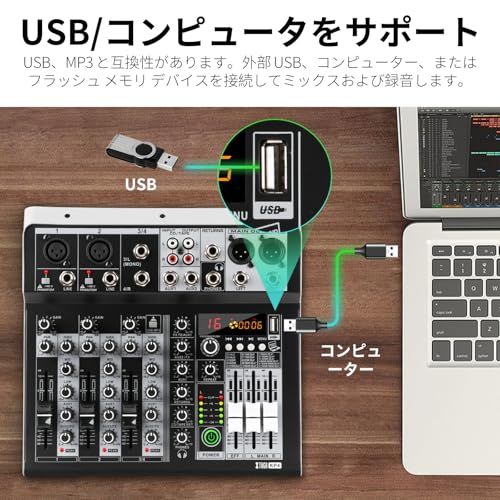 ミ*ン様 KPミキサー、16ビットDSP効果USBオーディオインタフェース効果 XTUGA KPミキサー、16ビットDSP効果USBオーディオインタフェース効果+