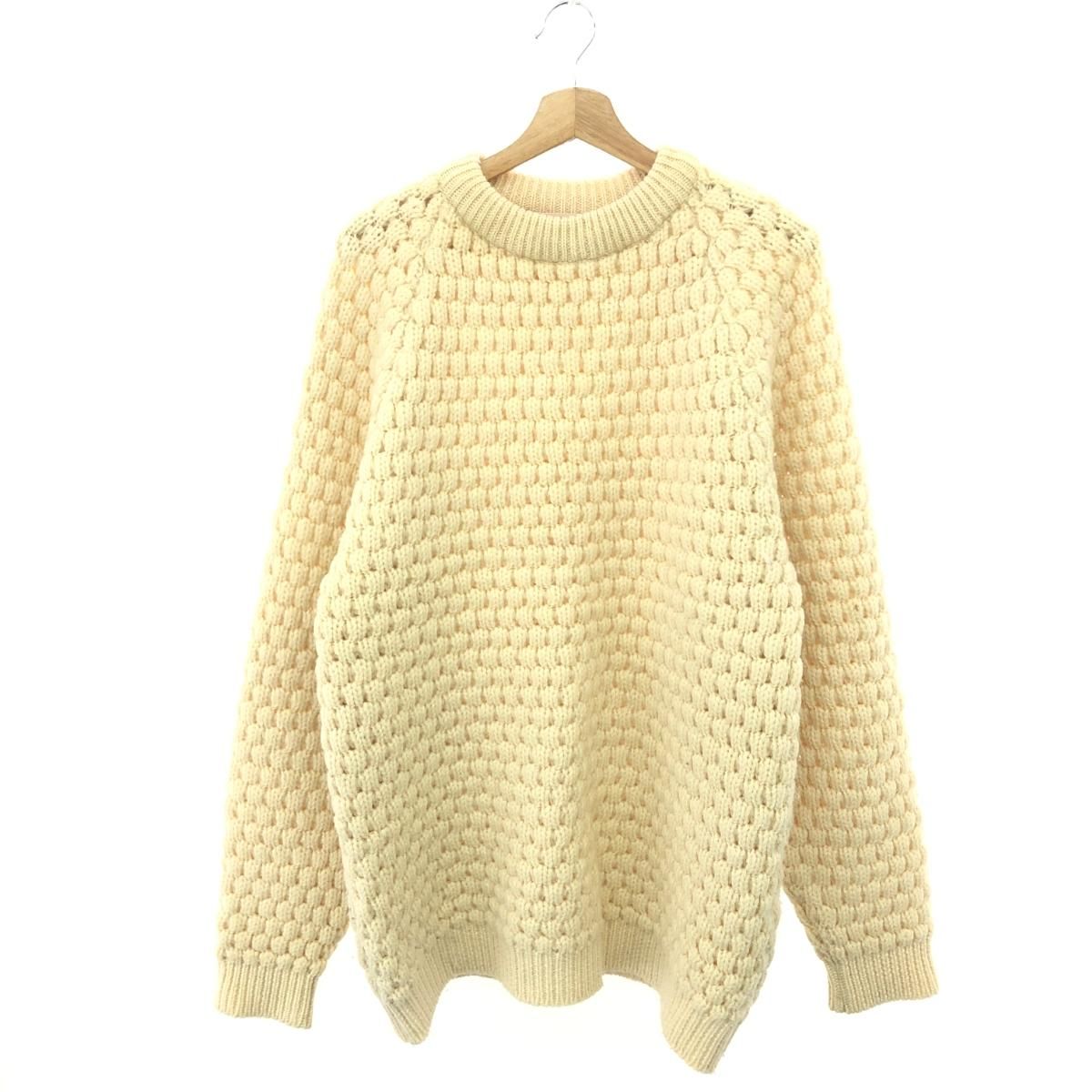 JOHN TULLOCH  ジョンタロック フィッシャーマンニット サイズ:L MADE　IN　ENGLAND/長袖セータ/クルーネック    ベージュ メンズ / 241011013737 JOHN TULLOCH ジョンタロック フィッシャーマンニット サイズ:L MADE