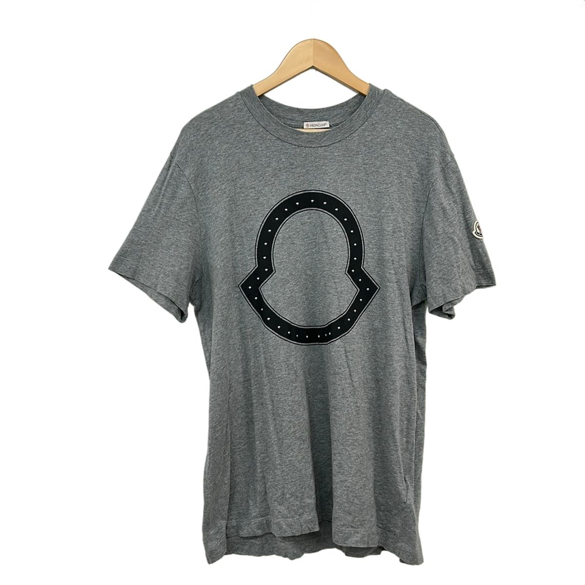週末セール☆正規品☆美品☆MONCLER グレー Tシャツ 半袖太ワッペンXS MONCLER(モンクレール) 半袖Tシャツ サイズXL メンズ美品 SS T-SHIRT