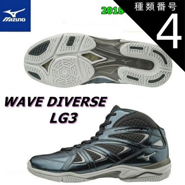 種類4：08：ガンメタル/23.5cm 【送料無料！】MIZUNO ミズノ ウエーブダイバース LG3　フィットネスシューズ (男女兼用/ユニセックス) ガンメタル [K1GF187108]