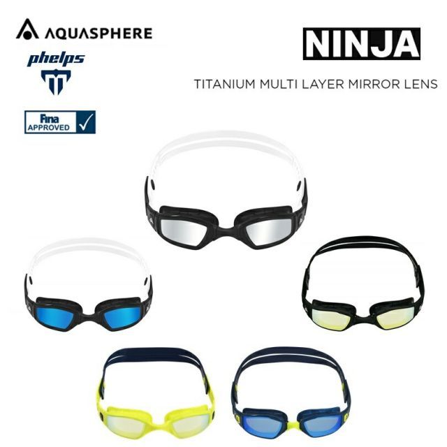 phelps AquaSphere(フェルプス/アクアスフィア) NINJA(ニンジャ) TITANIUM MULTI LAYER MIRROR LENS (チタニウムミラーレンズ) 競泳用 スイムゴーグル 男女兼用