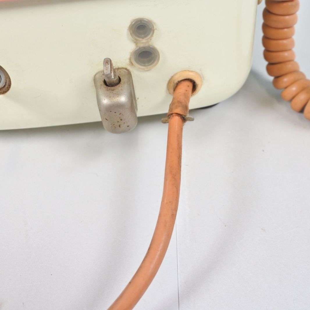大清水68-1-0423]昭和レトロ ダイヤル式ピンク電話機 公衆電話 動作