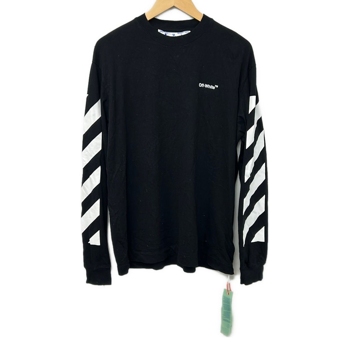 Off-White(オフホワイト) 長袖Tシャツ サイズL メンズ - 黒 クルー 