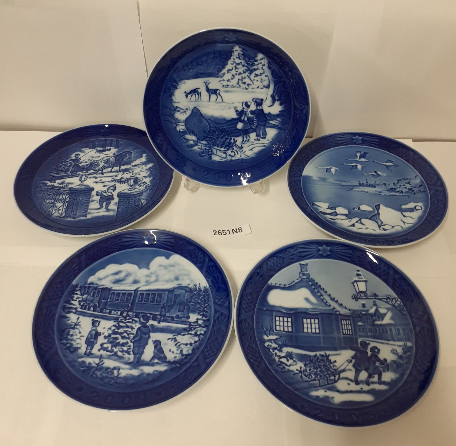 【2651N8】5枚セット 2002.2003.2004.2005.2006　 ロイヤルコペンハーゲン イヤープレート 中古