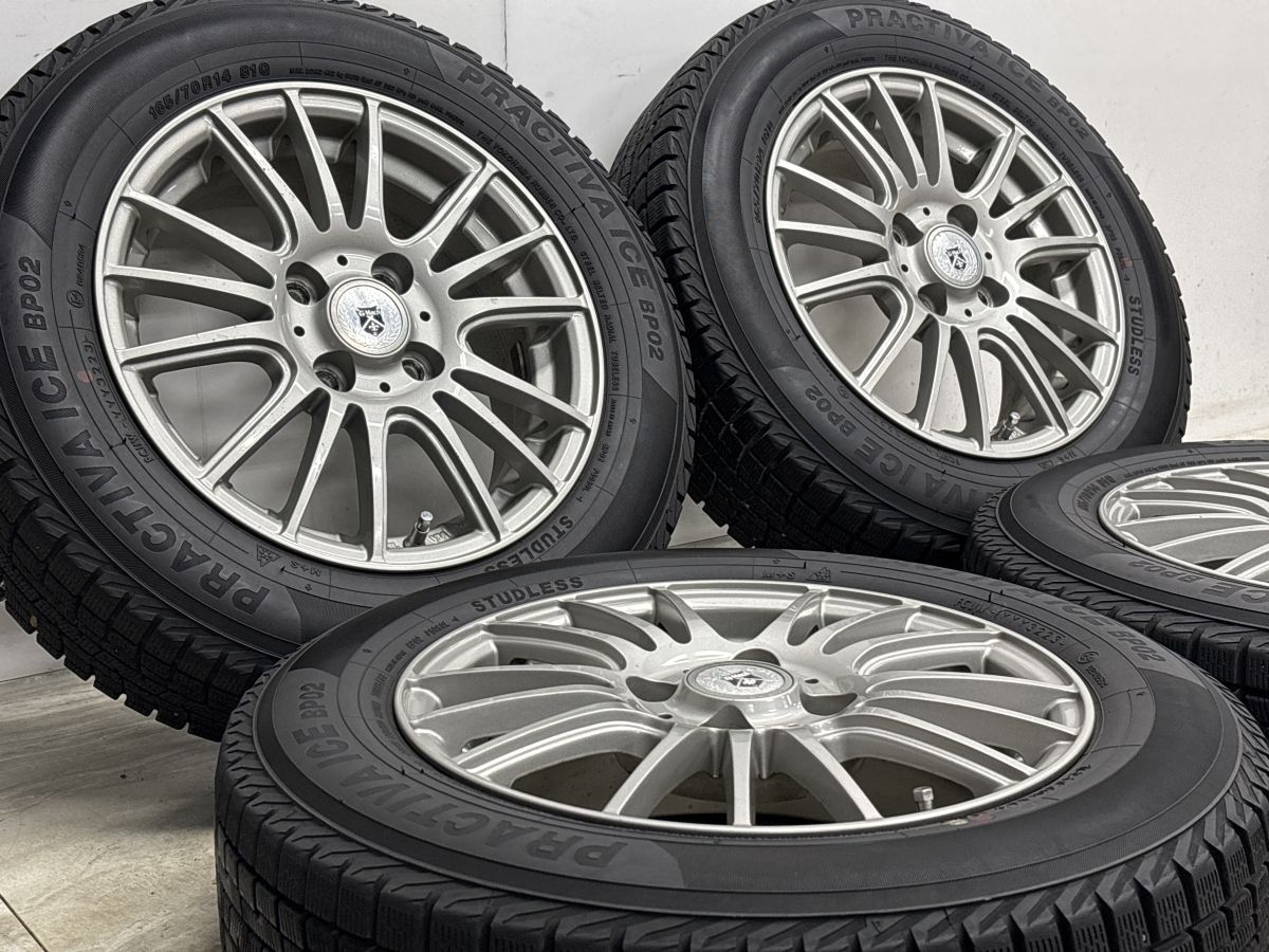 バリ溝】G-Mach 14in 5.5J +42 PCD100 PRACITVA ICE BP02 165/70R14
