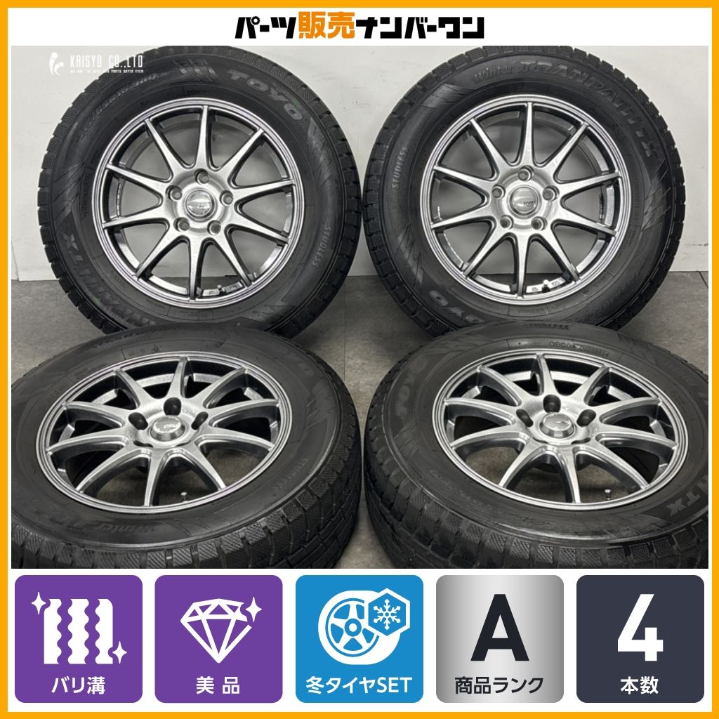 タイヤホイールセット美品 バリ溝 美品 バリ溝】SPORT ABELIA 16in 6.5J +38 PCD114.3 トーヨー