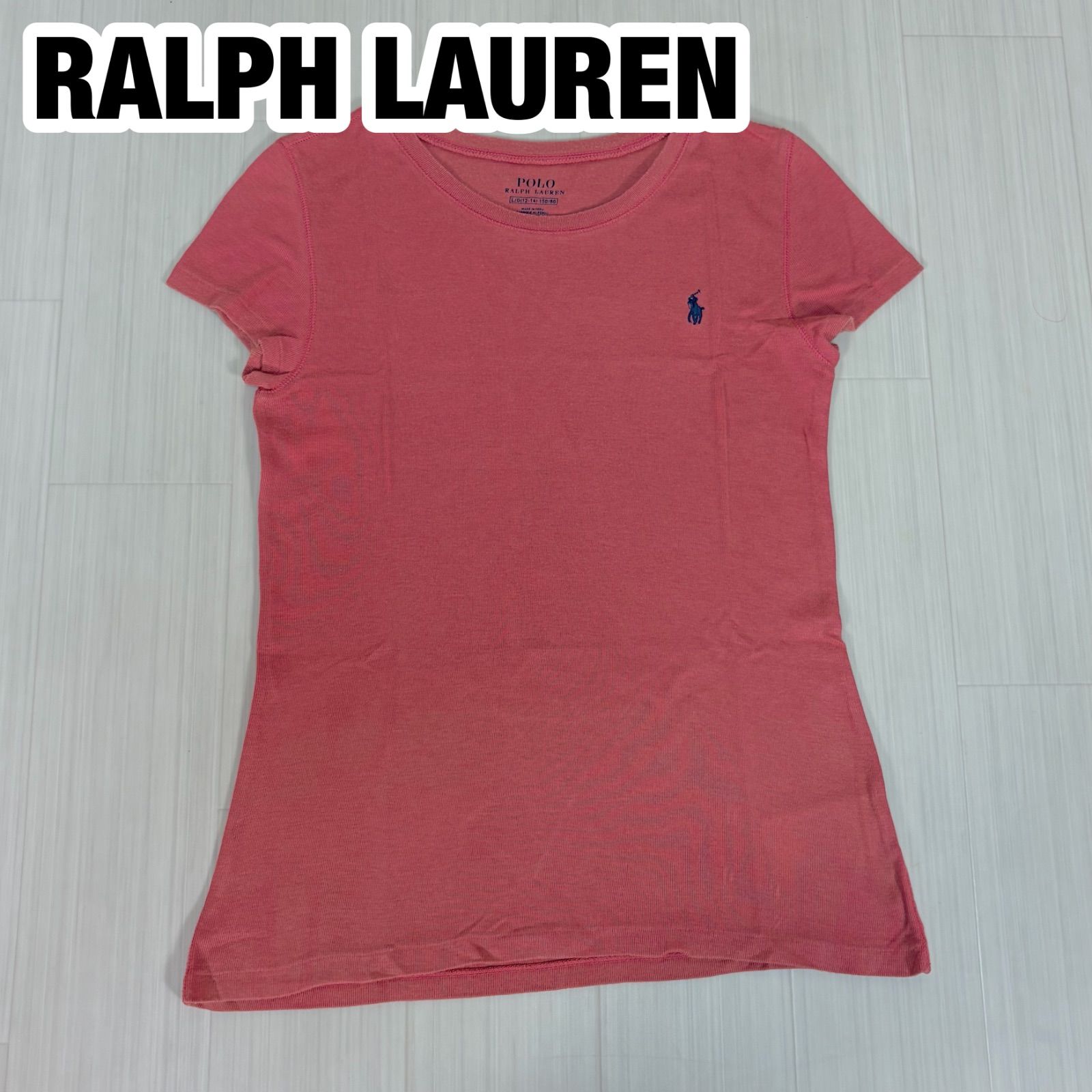 RALPH LAUREN ラルフローレン 半袖Tシャツ L（12-14）レッド 刺繍 