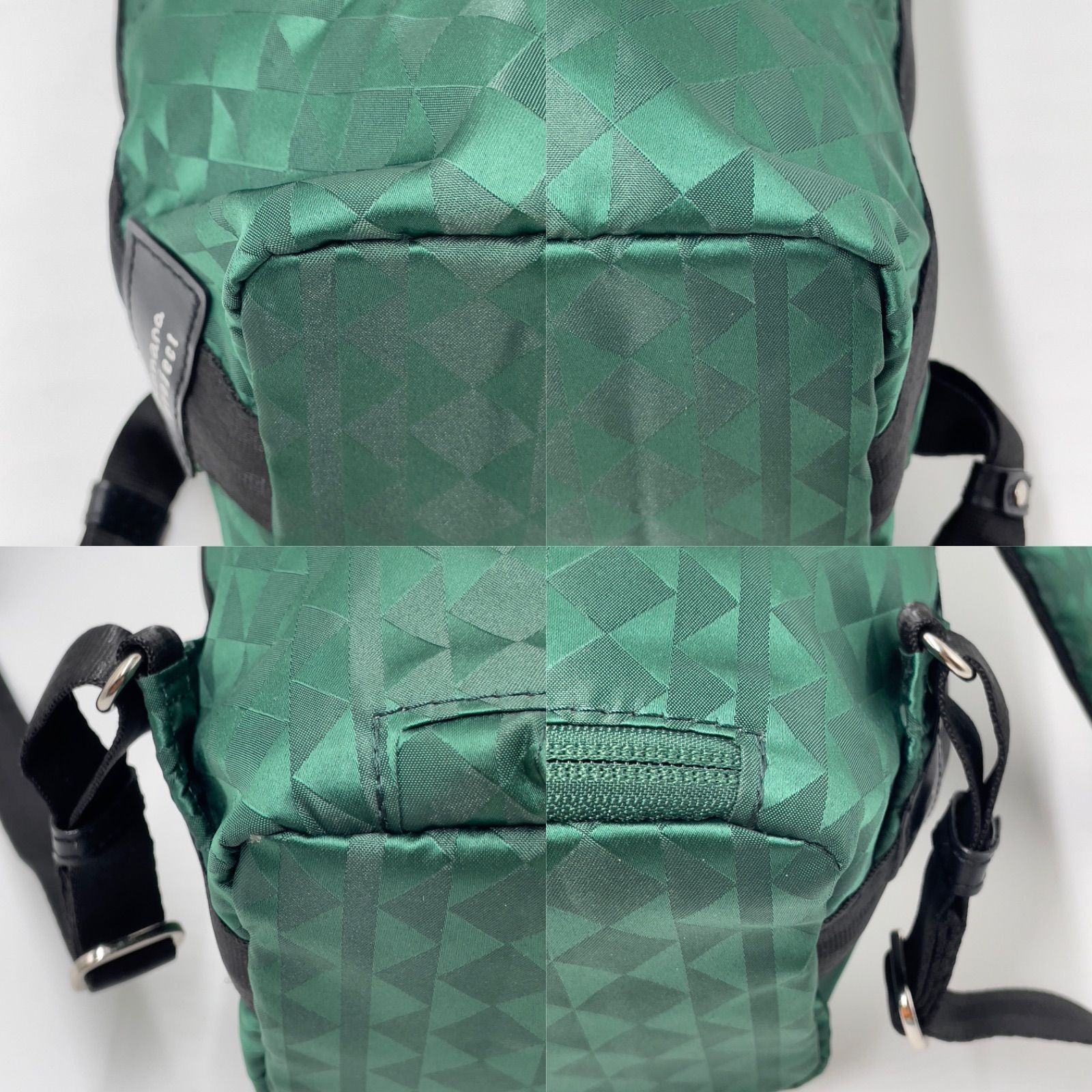【カナナプロジェクト】リュック2wayトートバッグ キャリーオン 総柄 緑×黒 未使用級✨Kanana project カナナプロジェクト 2way リュック トート