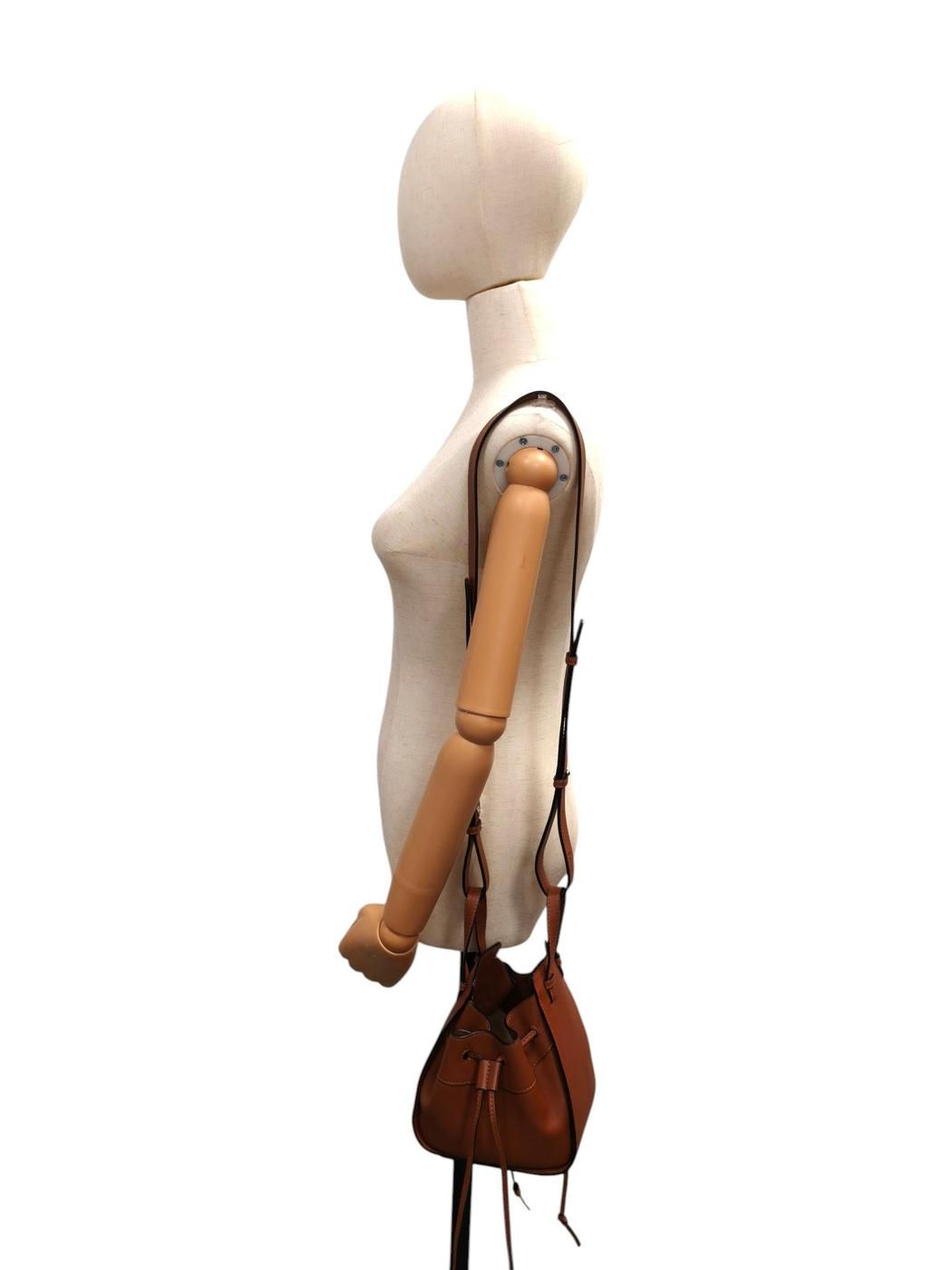 LOEWE ロエベ ハンモック ドローストリングバッグ ミニ 2Way ショルダーバッグ ハンドバッグ ブラウン 管理番号：11326 LOEWE - LOEWE ロエベ ハンモック ドローストリングバッグ ミニ 2Way