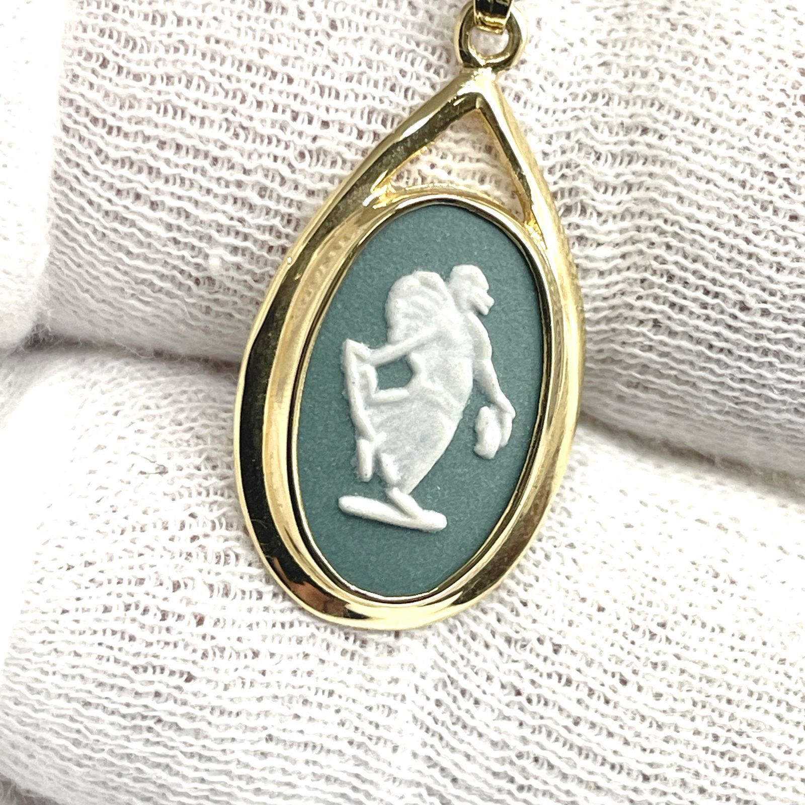 ウェッジウッド Wedgwood カメオ ネックレス ペンダント フローラル 