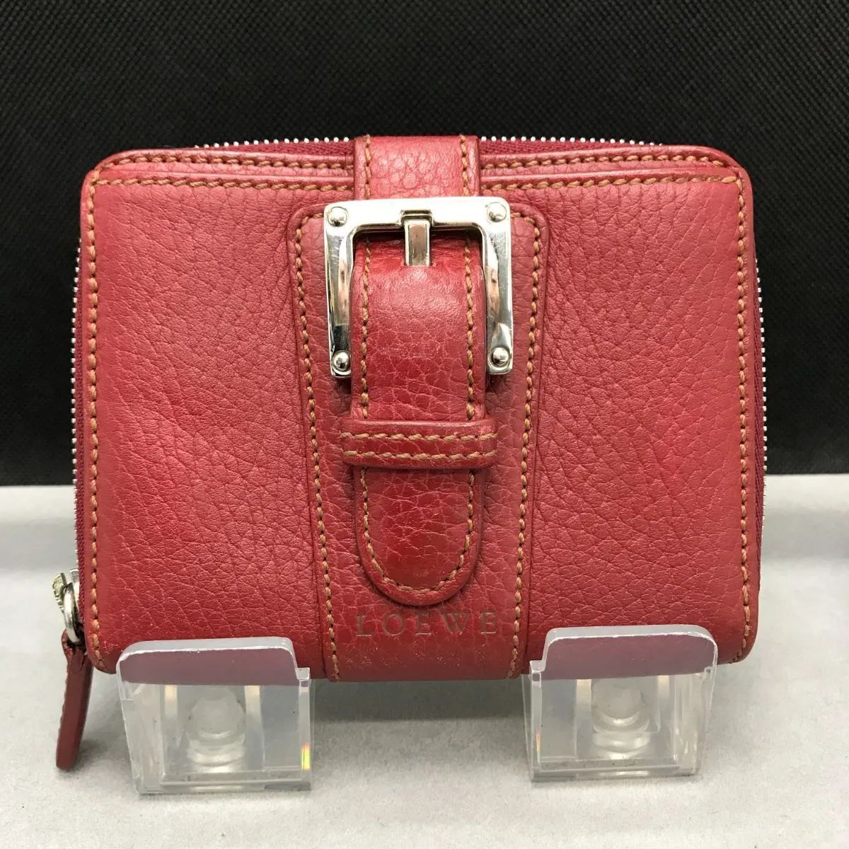 LOEWE　ロエベ　コインケース　レザー　レッド系　1613