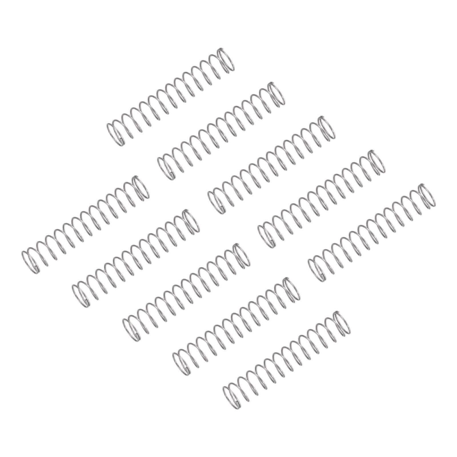 uxcell 10pcs compression springs outer diameter 3mm wire diameter 0.2mm free length 15mm push spring compression spring coil spring spring small 304 stainless steel DIY model repair repair supplies silver