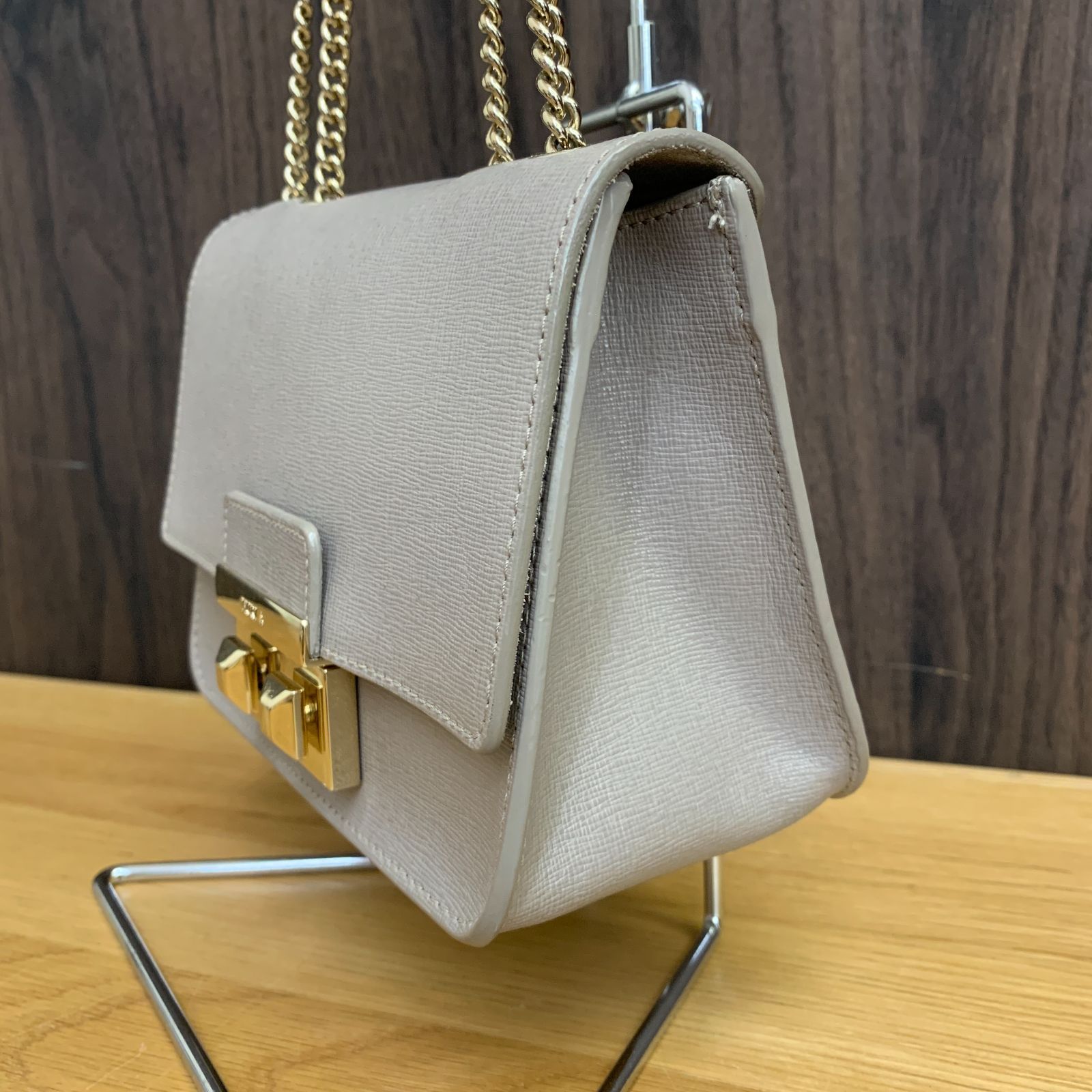 FURLA フルラ メトロポリス チェーン ショルダーバッグ グレー G7597 