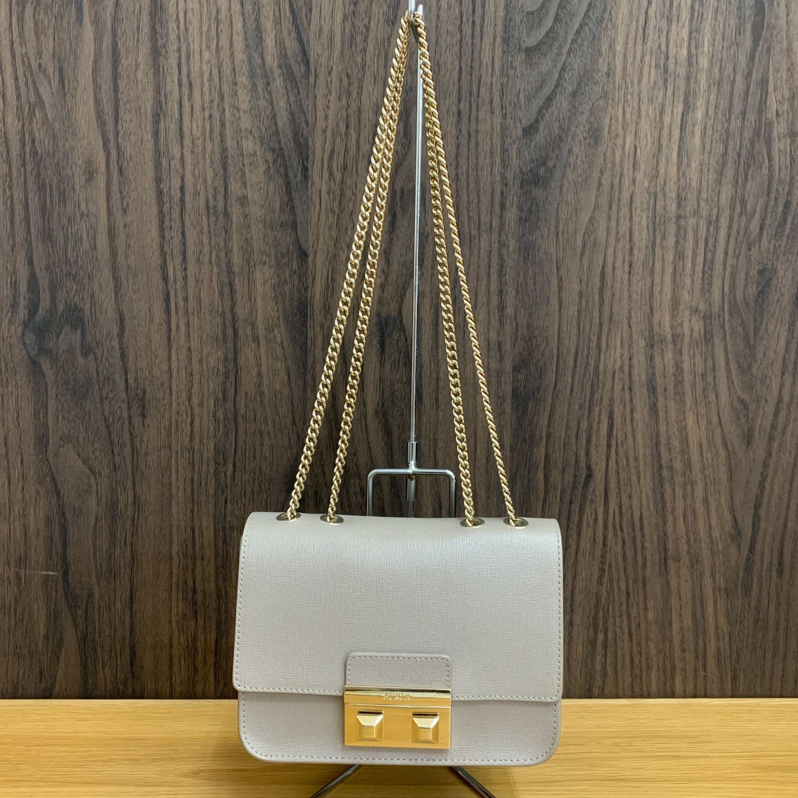 FURLA フルラ メトロポリス チェーン ショルダーバッグ グレー G7597 