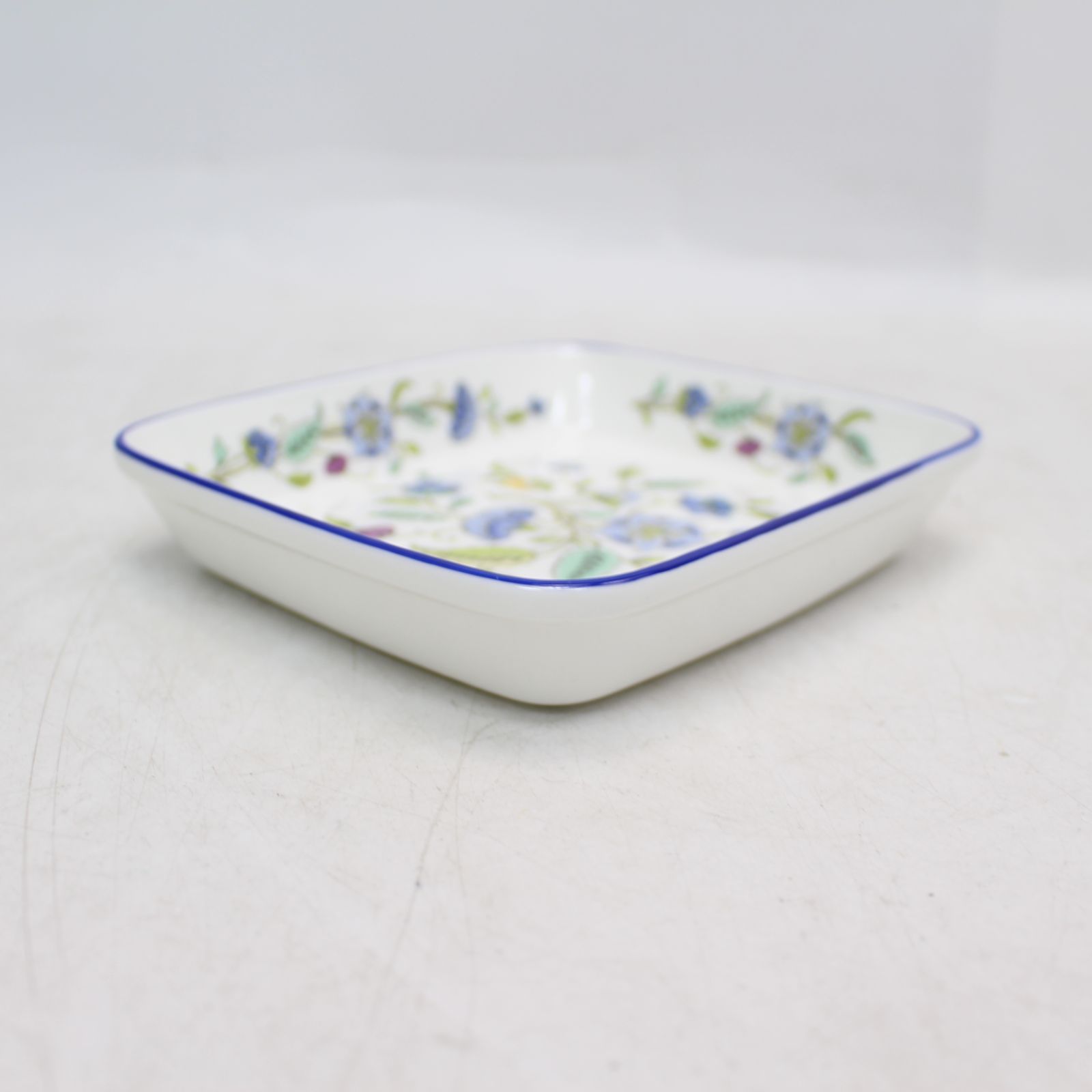 484)ミントン スクエアトレイ 角皿 ハドンホール ブルー MINTON HADDON