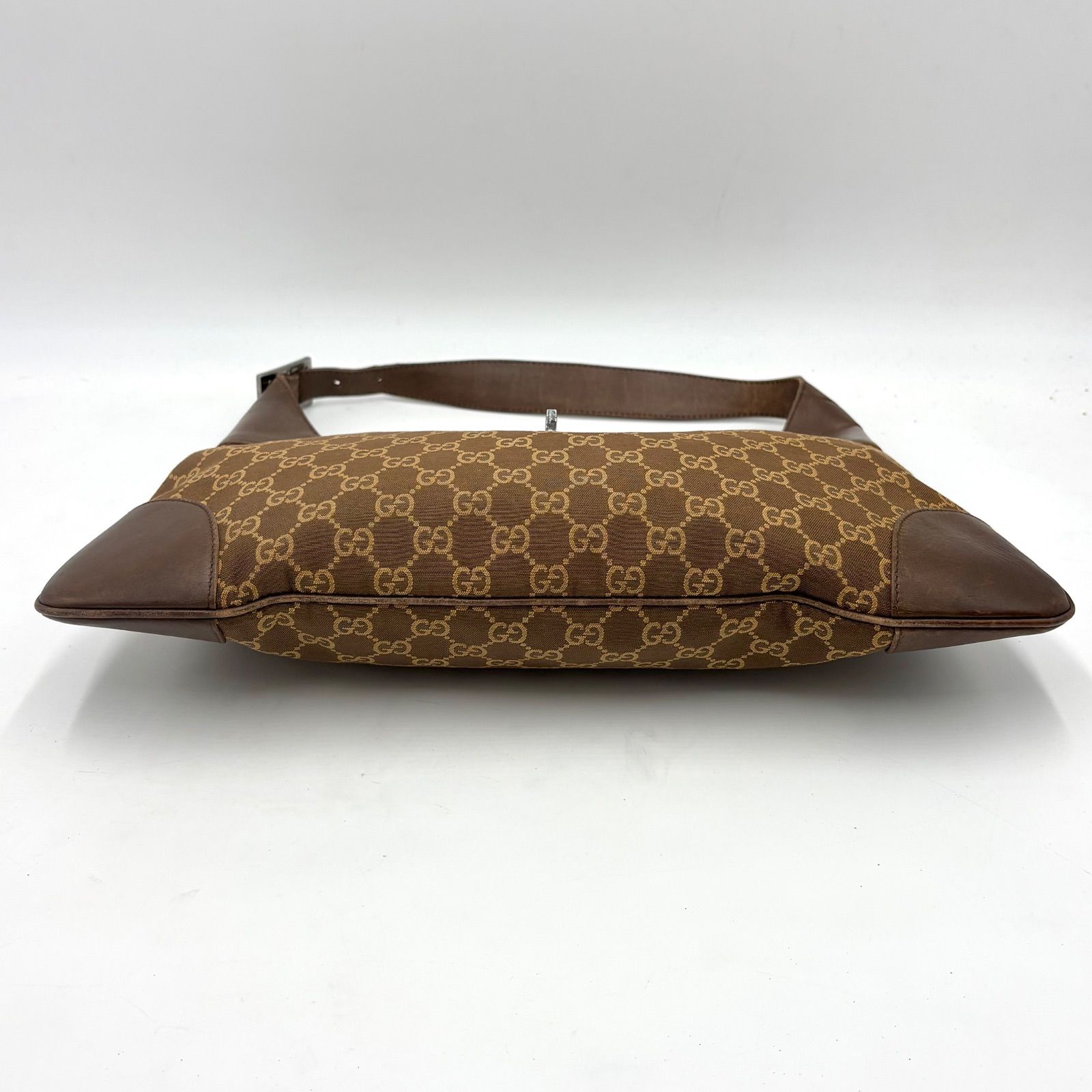 □□GUCCI グッチ ワンショルダーバッグ　GG ジャッキー カンデンスキー キャンバス×レザー 001・4075 ブラウン GUCCI グッチ カンデンスキー ジャッキー金具 GGキャンバス ショルダー