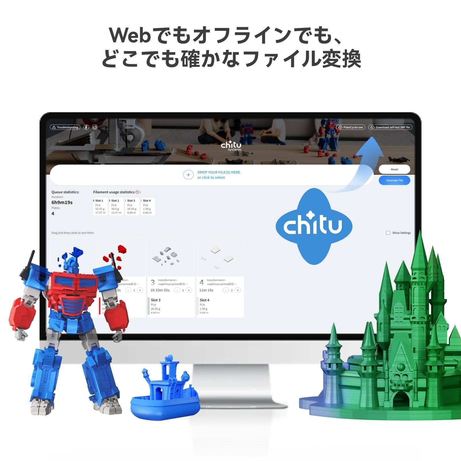 【数量限定】Lab A1 C1M、Bambu PlateCycler Mini用 Systems 自動プレート交換キット、最大10枚対応で待ち時間ゼロ、高温熱床から手を守り簡単連続印刷を実現、家族で楽しむバッチ制作を実現 Chitu