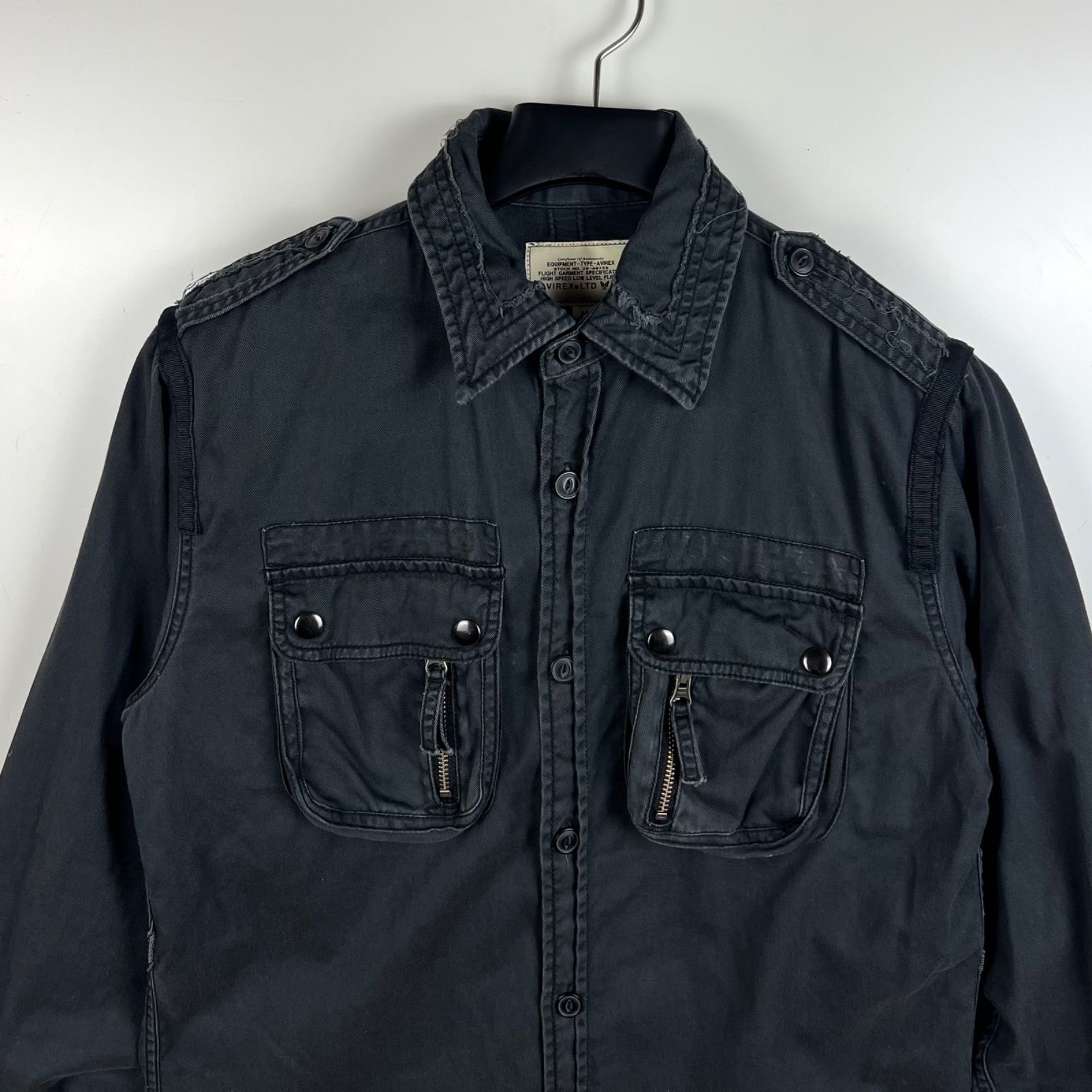 AVIREX y2k grunge military L/S shirts M 6165064 アヴィレックス 