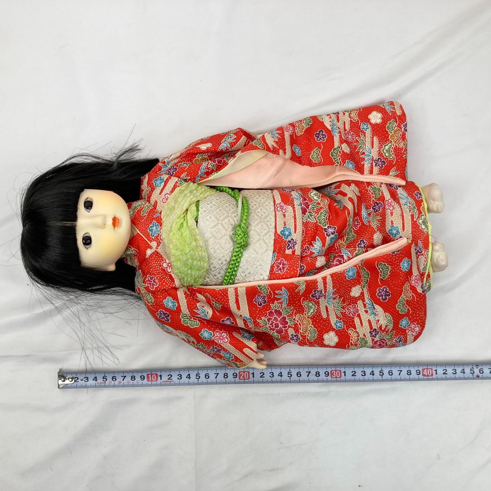 鈴乃屋 着付人形 市松人形 全長約40cm セキグチ 着物 日本人形 Y32426