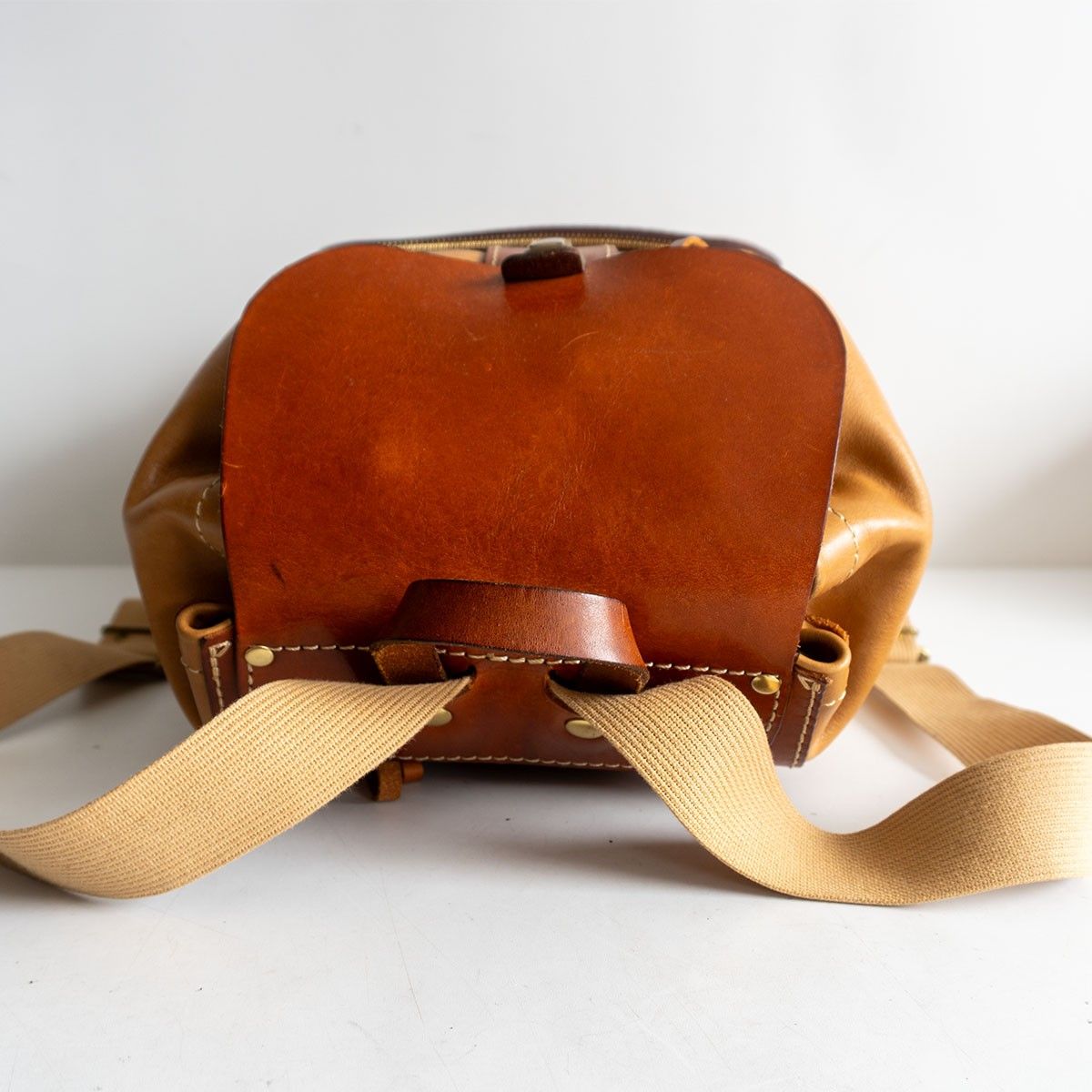限定品】 HERZ 【2トーン レザー リュック】ブラウン リュックサック 