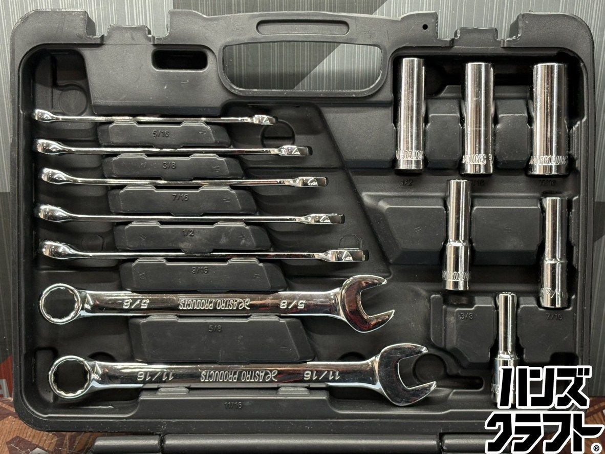 【未使用】アストロプロダクツ ツールセット 70点【ハンズクラフト佐賀】 ツールセット マットブラック ミリ (76点組) TS203 / 工具・DIY用品