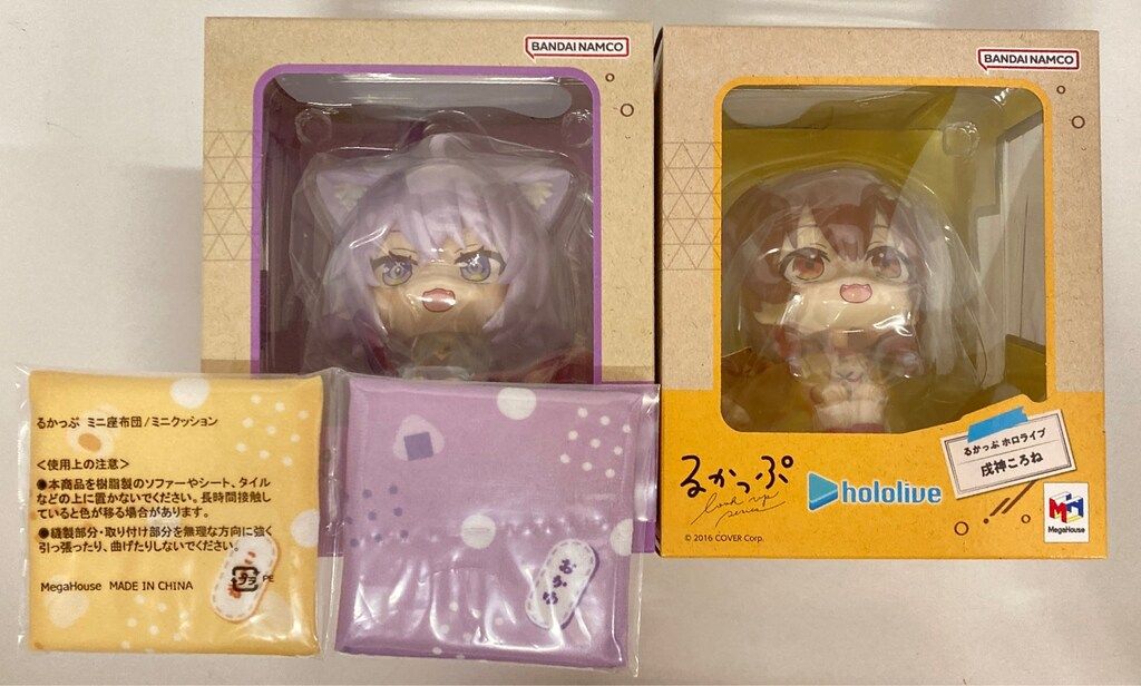 メガハウス るかっぷ 猫又おかゆ&戌神ころねセット 限定座布団つき