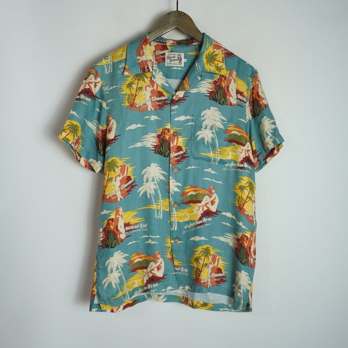 美品 HYSTERIC GLAMOUR ヒステリックグラマー ISLAND CLUB アロハ 