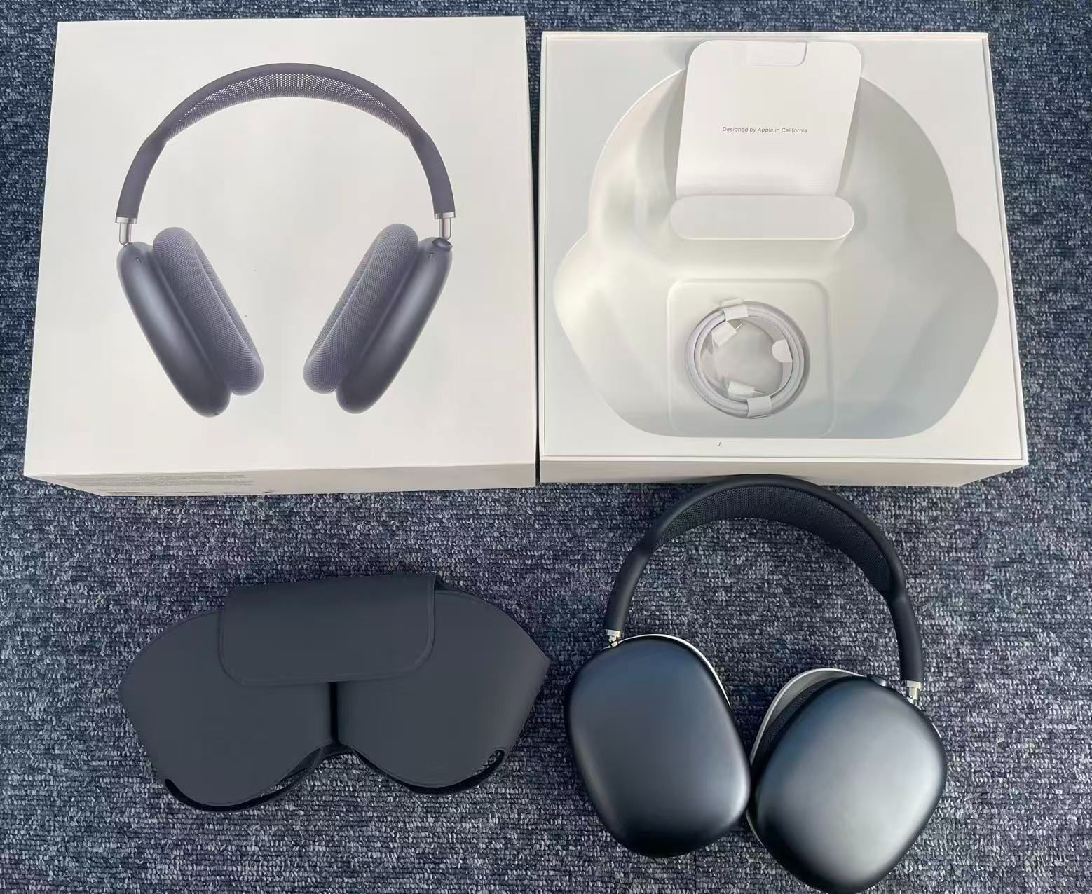 AirPods Max ミッドナイト　刻印入り ブルートゥースヘッドホン AirPods Max(USB-C) ミッドナイト MWW43ZA/A
