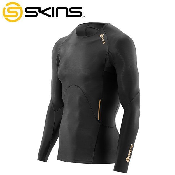 【送料無料！】SKINS (スキンズ) メンズ A400M ロングスリーブトップ（長袖)ブラック×ブラック [K32001005D]