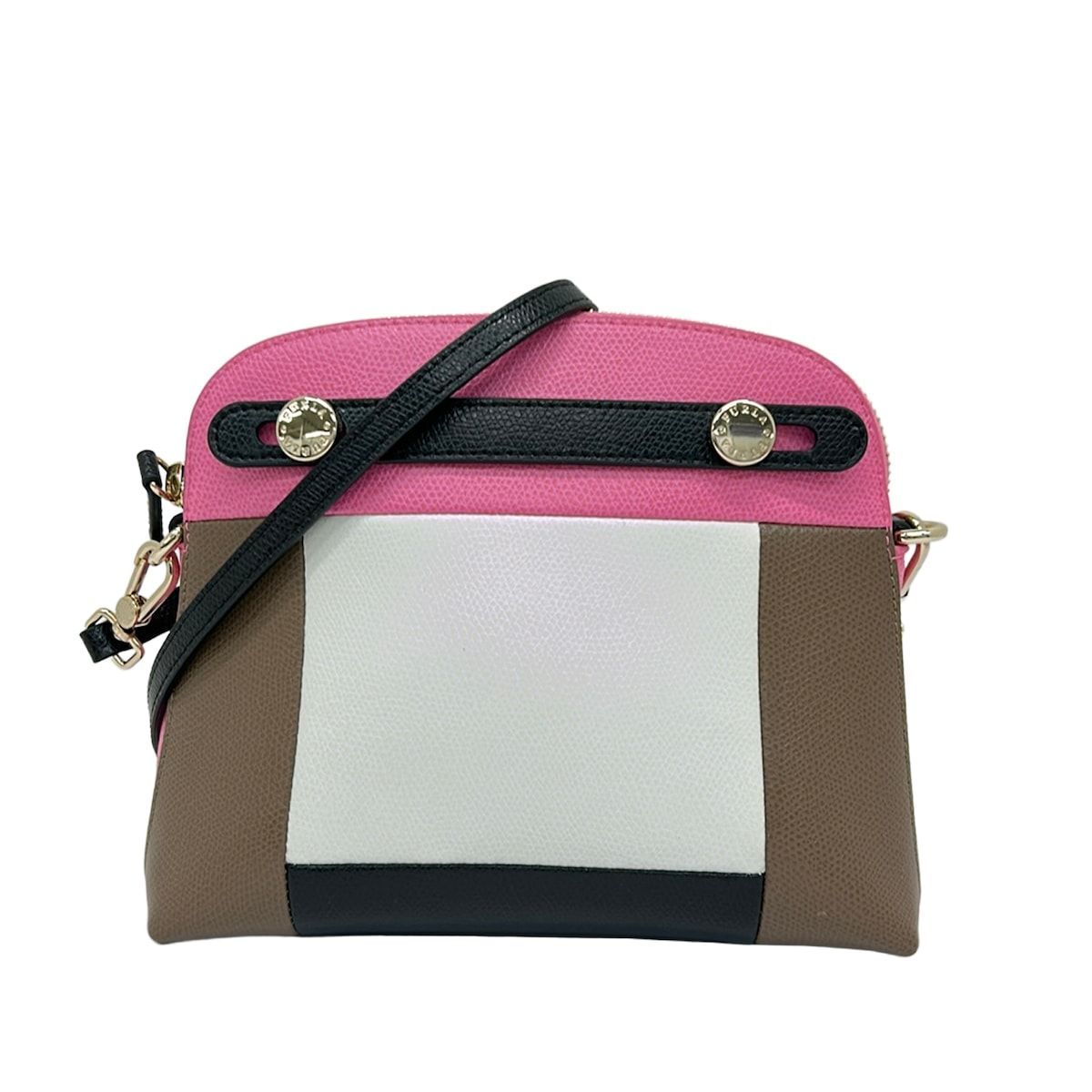【極美品】 FURLA パイパー ミニ クロスボディバッグ　クロコ型押し　ピンク フルラ ショルダーバッグ FURLA パイパー | レザー ミニ PIPER 黒