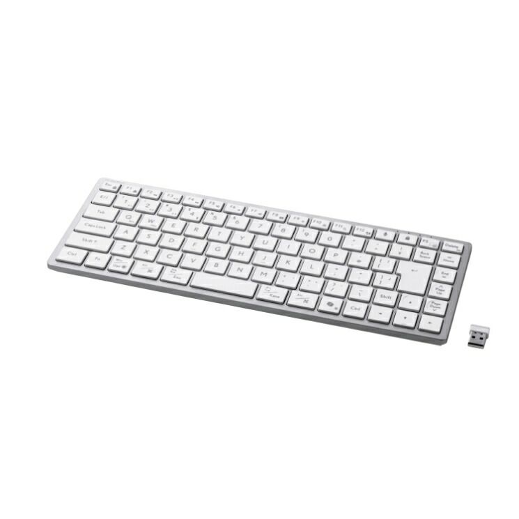 エレコム テンキーレス ワイヤレスキーボード Bluetooth & 無線2.4GHz両対応 日本語配列 超薄型 充電式 iPad iPhone Mac Windows対応 パンタグラフ Precisionist ホワイト 【佐川急便にて5営業日以内発送】